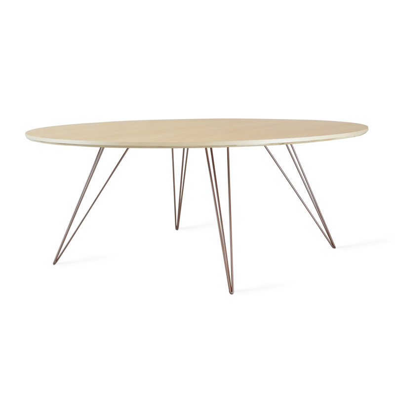 Williams Single Coffee Table, 18" H x 46" L x 46" W, Rose Copper, Maple