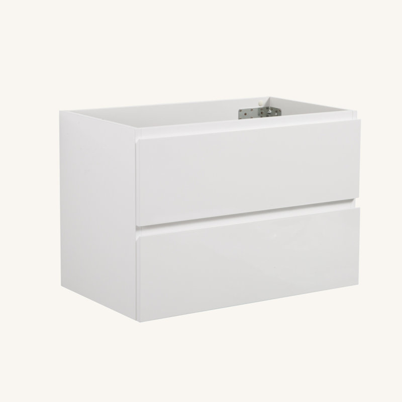 Armoire murale sans lavabo, avec deux tiroirs, pré-assemblée, Blanc