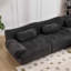 Canapé modulaire à assise profonde en chenille avec 3 coussins-1673818832