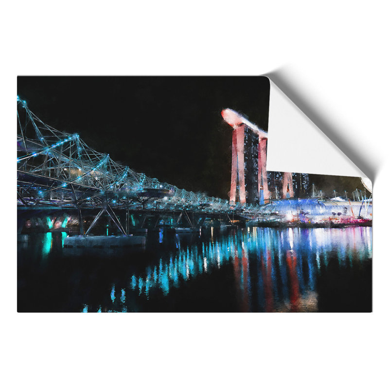 Helix Bridge At Marina Bay In Singapore - No Frame Print, 42cm H x 59cm W x 0.1cm D