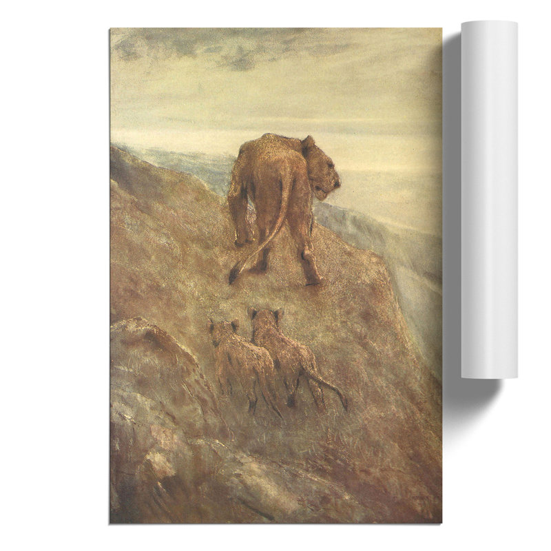 Lion and Cubs by John Macallan Swan - Frameless Print, 30cm H x 21cm W x 0.1cm D