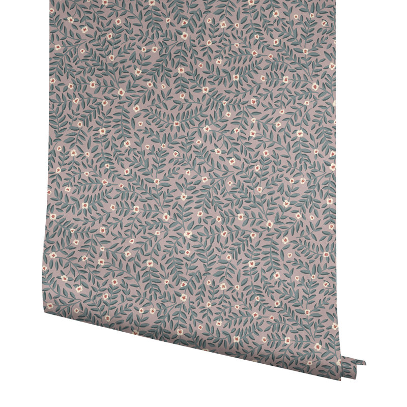 Papier peint adhésif floral Elodie, Mauve