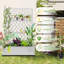 Boîte à fleurs surélevée en métal avec treillis en diamant et roulettes, lit de jardin extérieur avec drainage pour patio, balcon et petits espaces-2004957420-2004957419