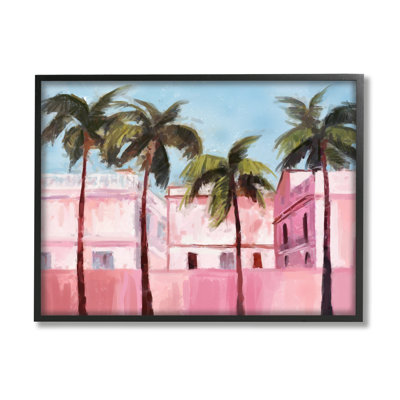 Tropical Pink Buildings Framed Giclee Art by Ziwei Li