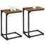 59cm C-shaped End Table Set of 2 for Couch, Sofa Table with Metal Frame-1285014520