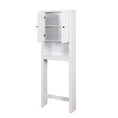 Bathroom Storage Cabinet Over-The-Toilet Space Saver With Adjustable Shelf
