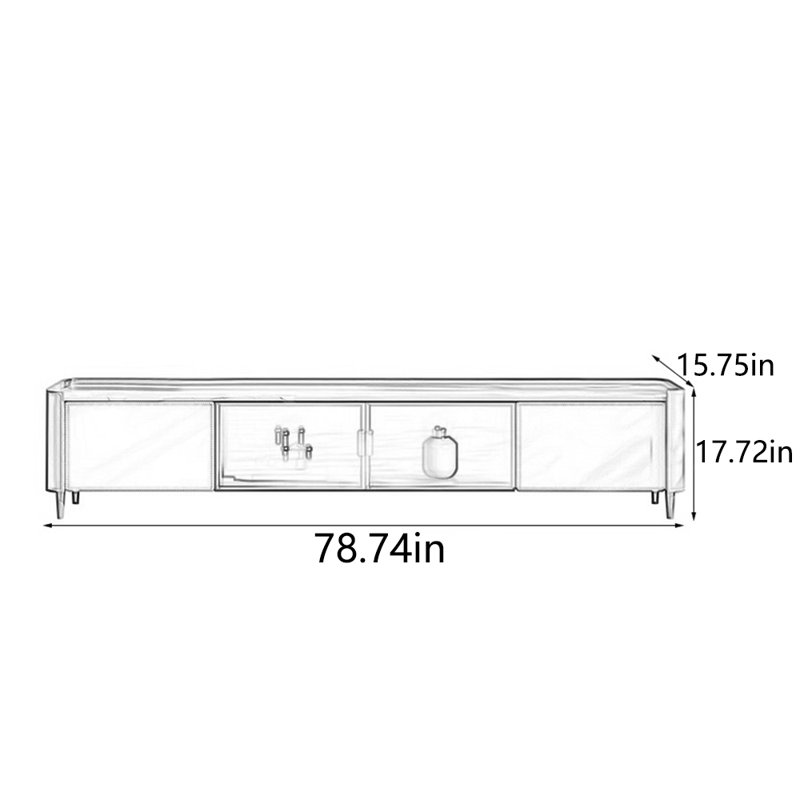Meuble télé Saddle, Gris, 78.74"