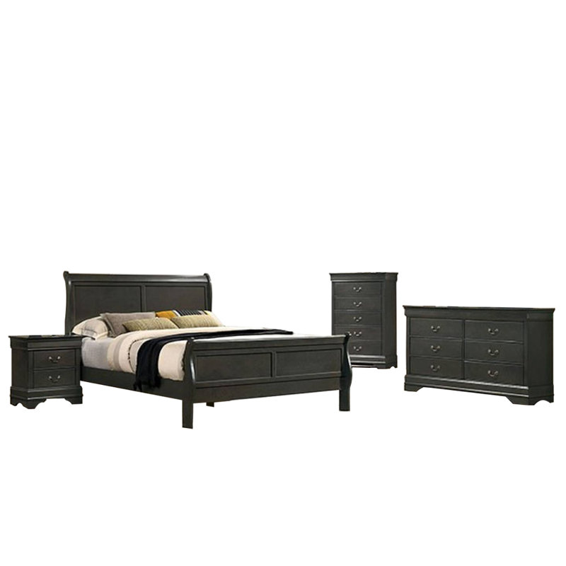 Allard Wood Bed, Full XL, Gray
