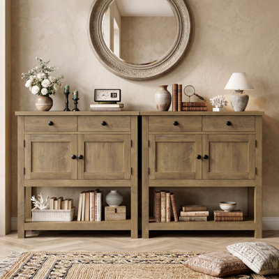 Console 35,4 po avec tiroirs et armoire
