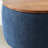Round Storage Ottoman, 2 in 1 Function, Work as End table and Ottoman-1403322076