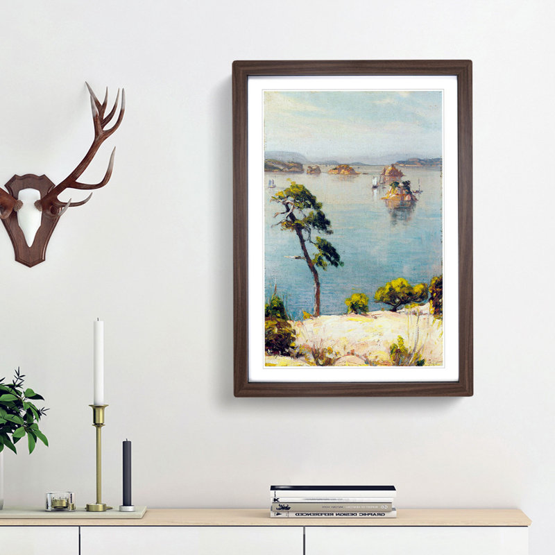 Landshaft by Hiroshi Yoshida - Framed Print, 36cm H x 27cm W x 2cm D, Walnut Framed