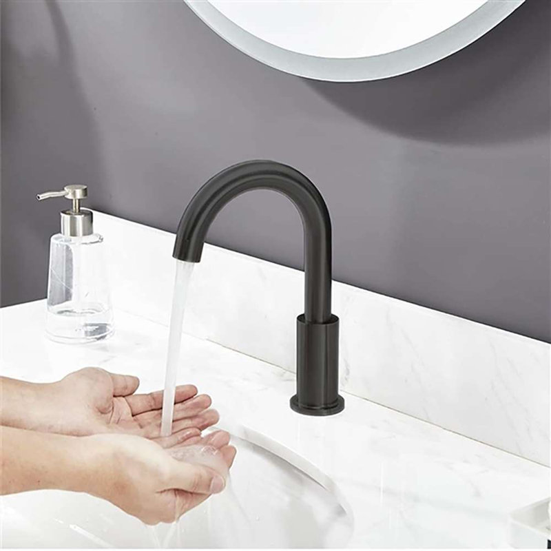 Robinet de lavabo de salle de bain noir sans contact Fontana