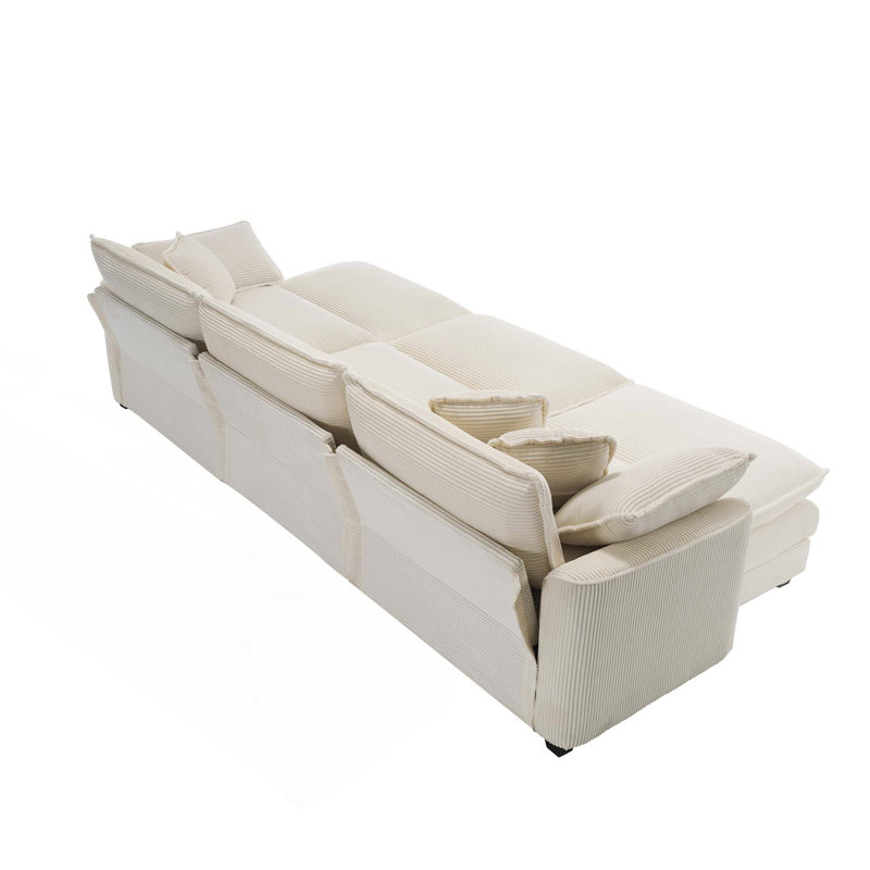 Ensemble de canapé modulaire surdimensionné avec 3 repose-pieds, ensemble de canapé modulaire pour travailler comme canapé-lit, ensemble de canapé 6 pièces