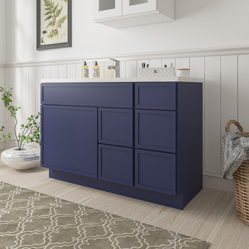 Base de meuble-lavabo simple 48 po seulement, Bleu