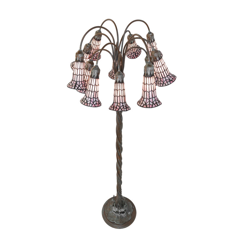 Tiffany Pond Lily Floor Lamp, Pink
