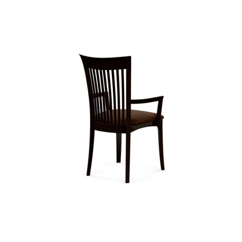 Sarah Upholstered Arm Chair, Coffee Leather, Smoke Cherry