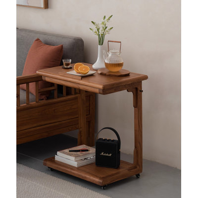 26.57" Brown Rectangular Solid Wood End Tables