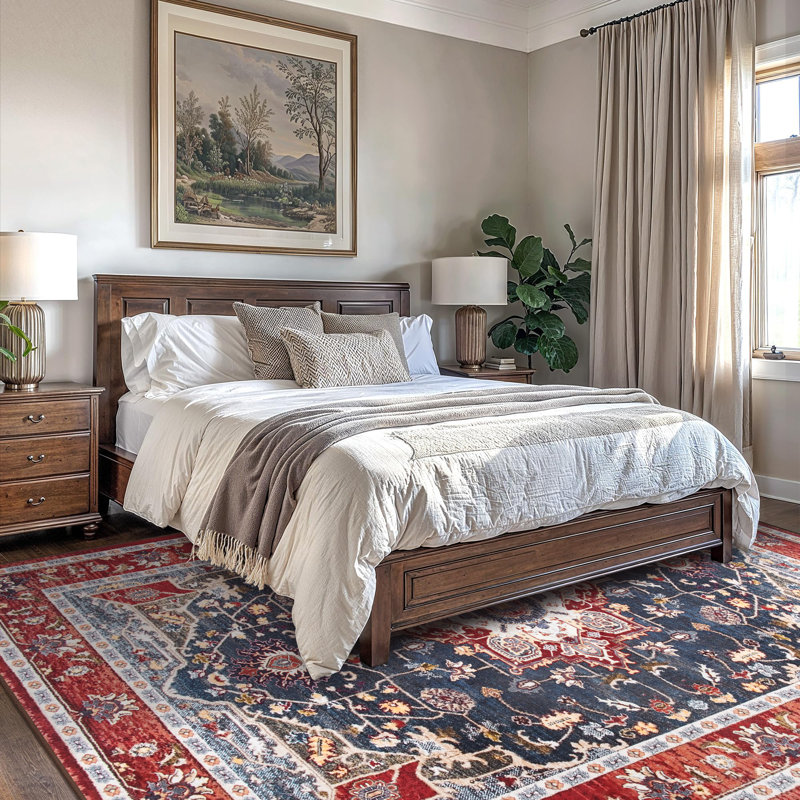 Wymond  Large Tranditional Rugs Living Room Rug Washable Bedroom Rug Non-Slip Colorful Vintage Accent Floor Carpet For Home Decor