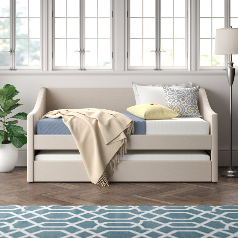 Lit de jour avec lit gigogne Erek, Beige