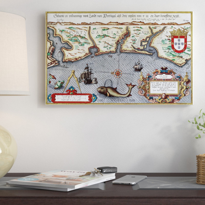 «1584 Portugal» par Vintage Lavoie, reproduction d'art graphique sur toile, H 30 po x l 47 po