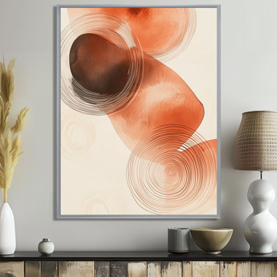 Art mural abstrait terre cuite, décor de toile boho, impulsion boho terre cuite