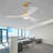 52 Inch Indoor Ceiling Fan With Dimmable LED Light 3 Solid Wood Blades Remote Control Reversible DC Motor