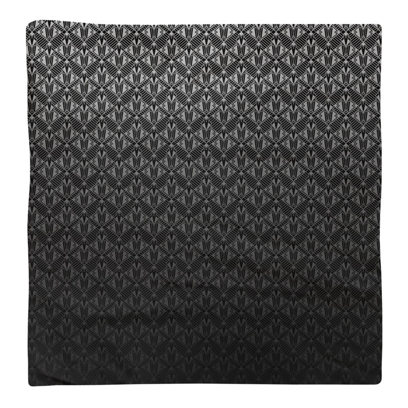 Serviette de coton art déco classic, Dégradé noir, H 0,1 po x l 10 po x P 10 po, Sergé de coton