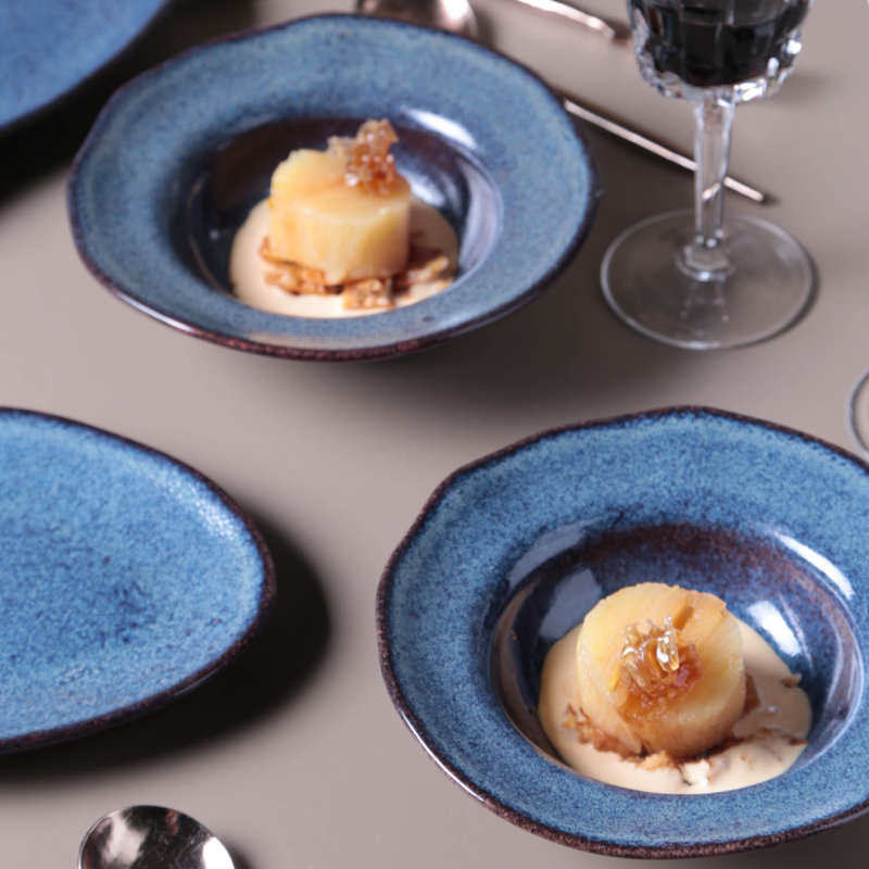Assiette à dessert en céramique 7,5 po Titanium Deep Edge