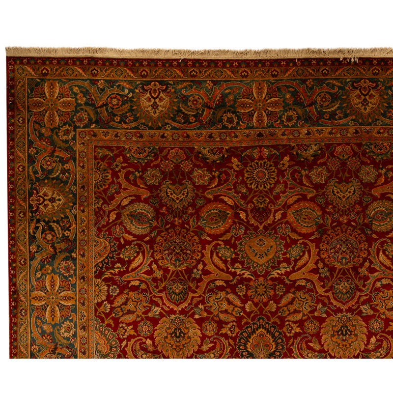 High-Quality Hand-Knotted Red And Blue Area Rug