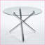 Table basse chromée peu encombrante avec plateau en verre Pieds en métal - faciles à nettoyer et amp; Conception stable-121048674-121048676