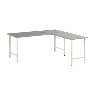 Bureau L 71 po Hustle - gris platine - réversible