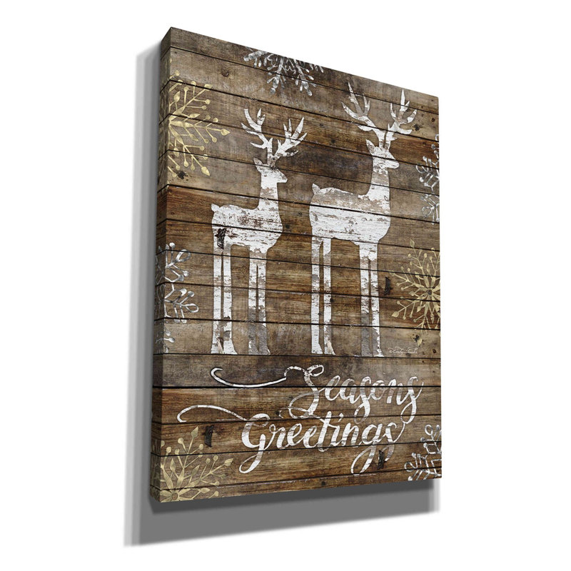 «Birchanger Season's Greetings Deer» par Cindy Jacobs, H 54 po x l 40 po x P 1,5 po