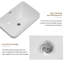 Lavabo de salle de bain encastré en céramique 22,05 po x 15,36 po x 6,7 po - vasque en porcelaine blanche, conception sans couture pour comptoir de meuble-lavabo