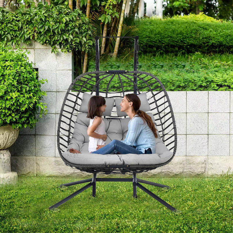 Calmo Porch Swing with Stand, light grey