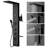 51.1 Inch 4‑Function Matte Black Shower Panel Tower, Wall‑Mount Stainless Steel Shower System with Rainfall Shower Head, Handheld Wand, Body Jets, LED Display & Storage Shelves-93249635
