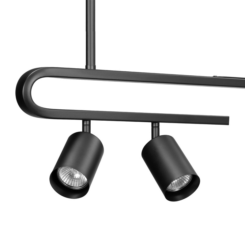 Éclairage sur rail 32 po 5 lumières noir mat avec têtes pivotantes