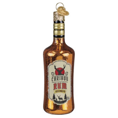 Old World Christmas Blown Glass Ornament for Christmas Tree, Rum Bottle