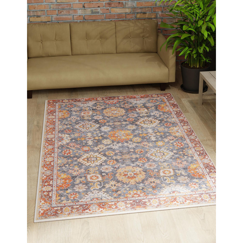 Mackenson Performance Chenille Floral Indoor Rug, Rectangle 5'1" x 8'