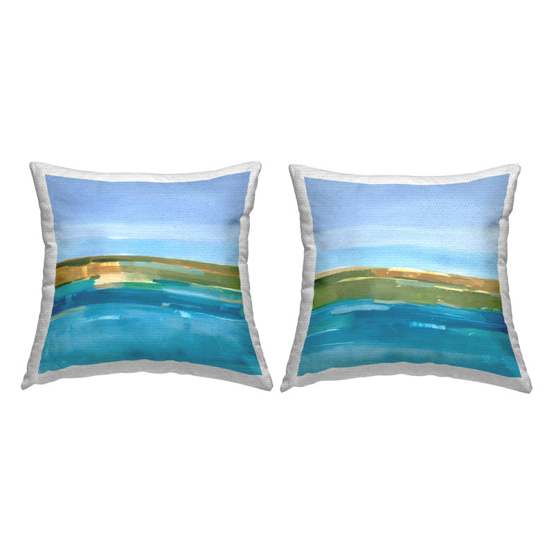 Ensemble de coussins d'extérieur 2 pièces Abstract Ocean Landscape par Ethan Harper
