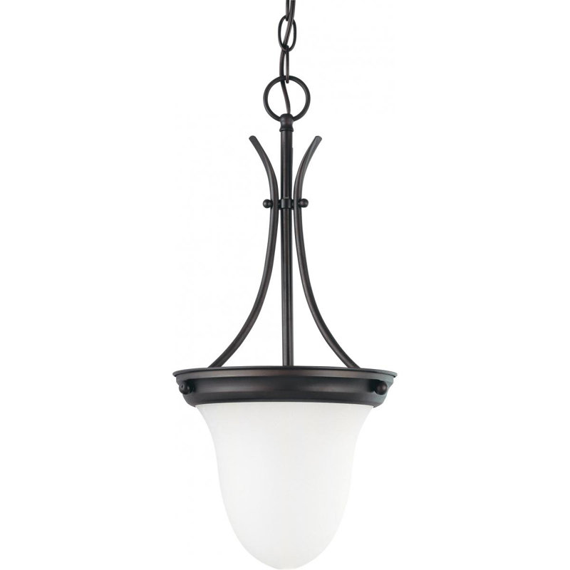 Chisolm 1 - Light Single Pendant, No, Mahogany Bronze with Alabaster shade