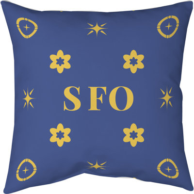 San Franciscon Basketball Colors Blue Twill Pillow