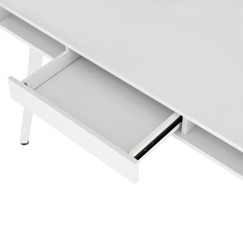 Techni Mobili Study Computer Desk With Storage & Magnetic Dry Erase White Board, White