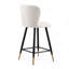 Tabouret de bar de 25,79 po de style moderne, avec des pieds en métal à sièges blancs et des extrémités dorées, convenant à divers styles de décoration