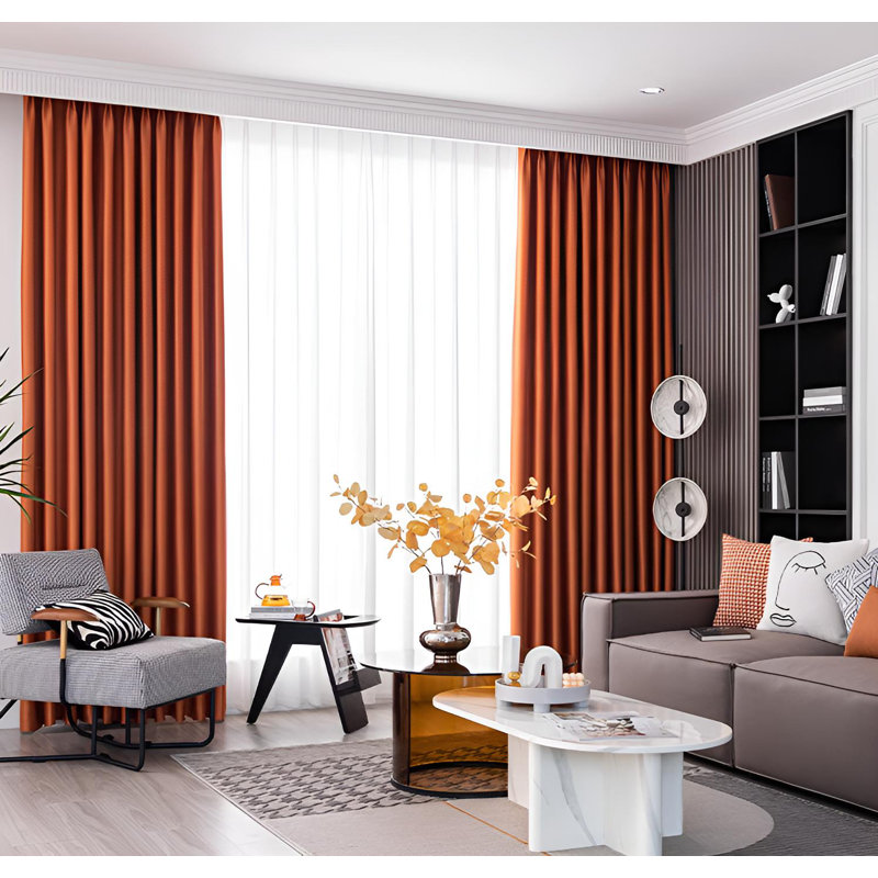 Marshell Cotton Blend Room Darkening Curtain Single Panel, 59.05" W x 106.29" L