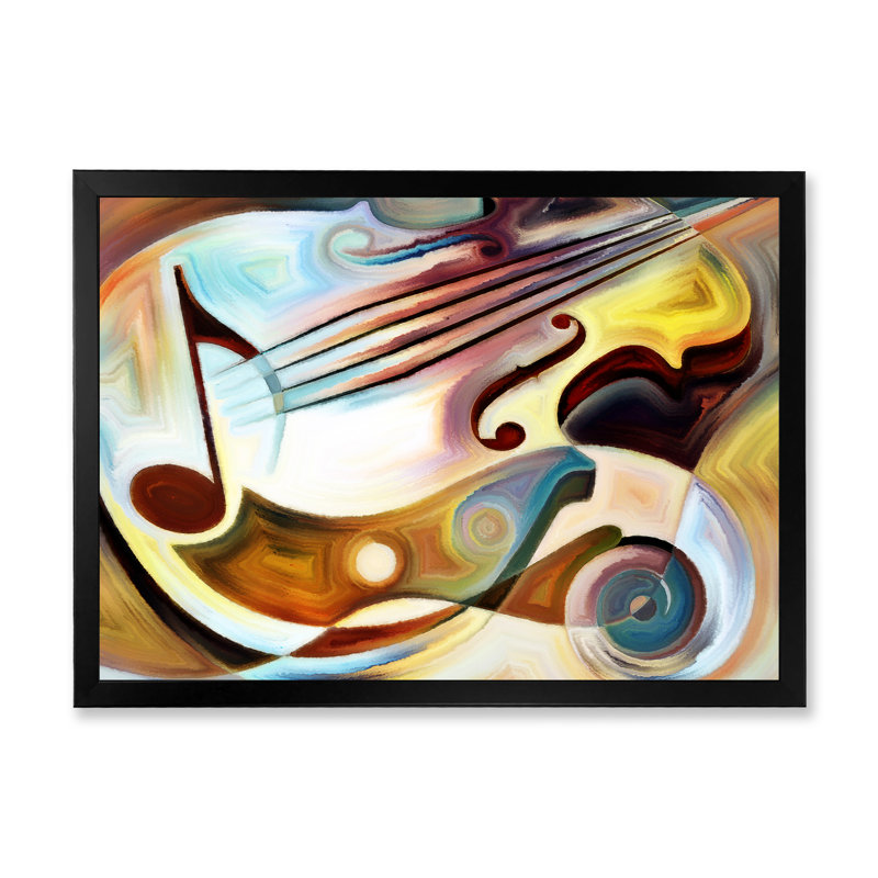 «Colorful Abstract Guitar V», reproduction d'art sur toile, Cadre noir, H 8 po x l 12 po x P 1 po