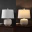 Lampe de table à barreau rond en résine texturée et en métal 20 po Qualm-553538344