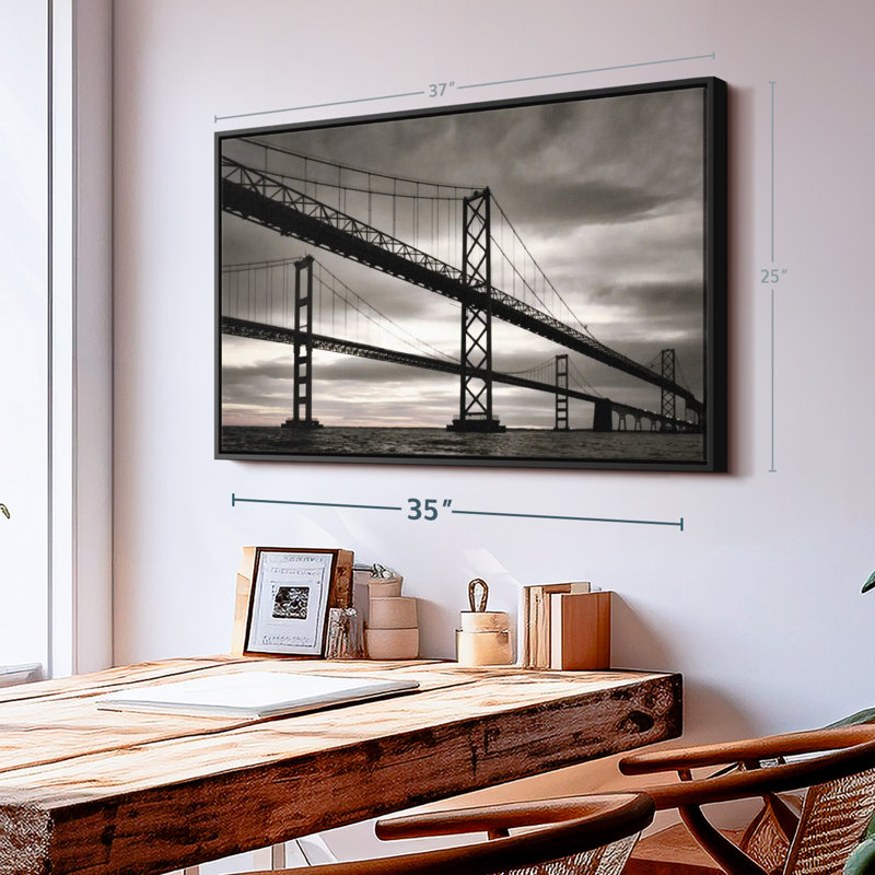 Impression sur toile Chesapeake Bridge, H 25 po x l 37 po