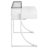 2-Drawer Writing Desk, Glossy White and Chrome