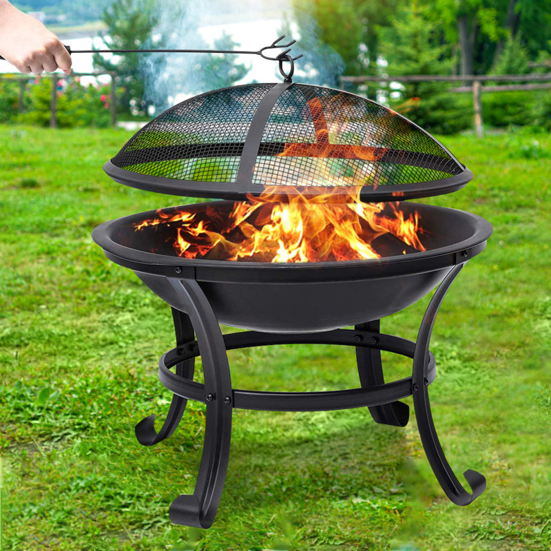 Martinique Round Steel Wood Burning Fire Pit