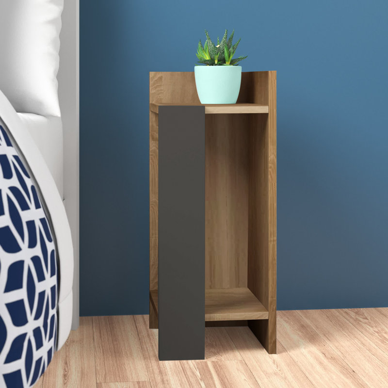 Halie Nightstand, Oak/Anthracite, 1